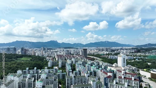 a residential area, apartment in Sinnae-dong, Seoul