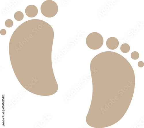 Foot Print Icon. Foot imprint, footsteps collection. Human footprints silhouette. Barefoot, sneaker and shoes footsteps. Silhouette of barefoot soles with toes, walking steps concept.