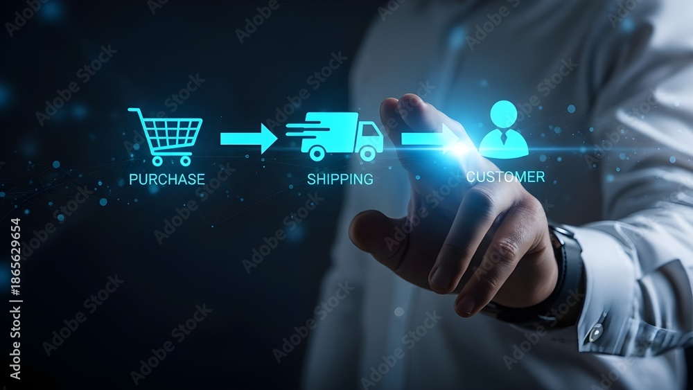 Obraz premium E commerce logistics and delivery concept