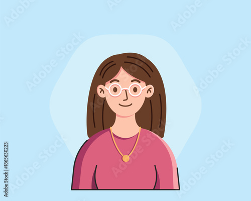 Woman wearing glasses with curly hair