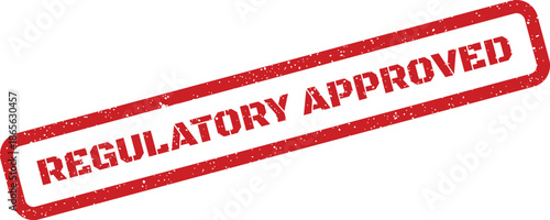 Grungy red rubber stamp displaying the prominent words REGULATORY APPROVED indicating official endorsement