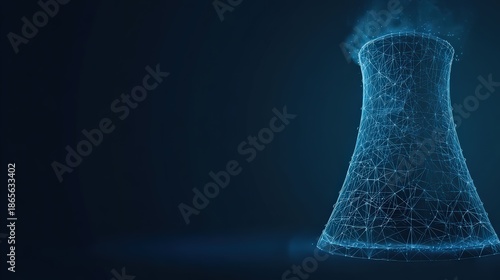 A stylized rendering of a nuclear power plant, a visual exploration of industry, science, and the power of technology. ..Created with Generative AI, not depicting real subjects.