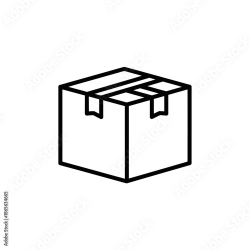 Simple Cardboard Box Icon for Packaging and Storage Solutions