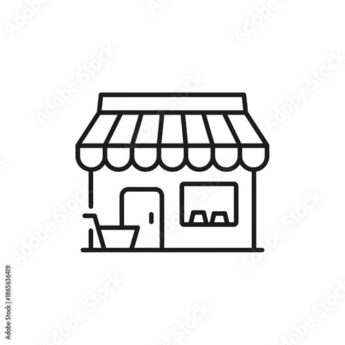 Simple Hand-Drawn Shopfront Illustration for Small Business Marketing