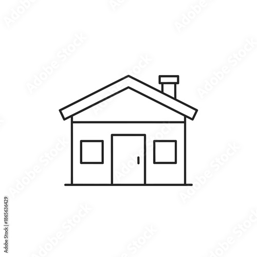 Simple House Icon Illustration for Real Estate and Housing Design