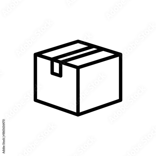 Simple Icon of a Cardboard Moving Box for Logistics and Storage Concepts