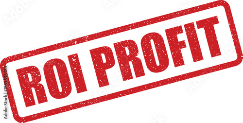 Rectangular mark showing ROI PROFIT text, useful for highlighting financial return on investment indicators