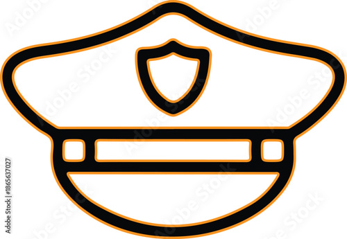 Police cap icon shield badge symbol design