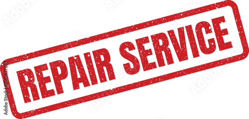 Red grunge effect rubber stamp clearly indicating REPAIR SERVICE in a bold diagonal presentation