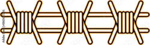 Barbed wire fence vector illustration