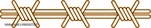Barbed wire fence icon simple design
