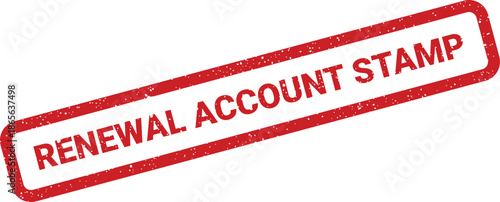 Red grunge rubber stamp mark for account renewal status or subscription extension documentation