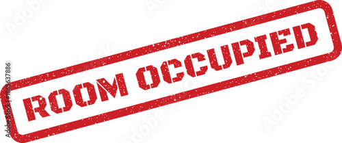 Red grunge stamp with textured surface signifying an area that is currently taken