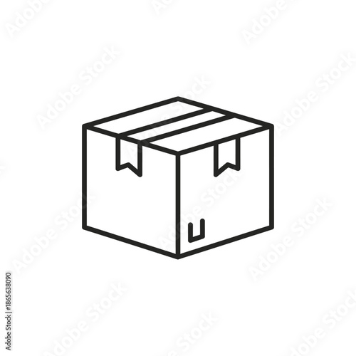 Simple Line Drawing of a Cardboard Box for Packaging and Shipping Needs