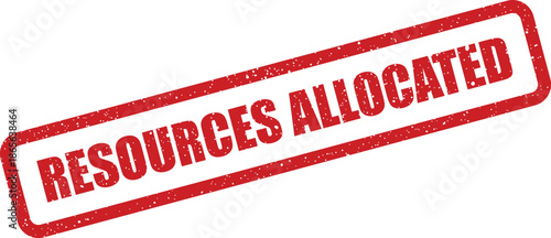 Tableau sur toile Red rectangle distressed stamp with text reading resources allocated for success