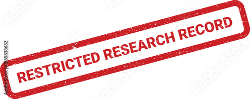 Red rectangular grunge stamp featuring RESTRICTED RESEARCH RECORD text, indicating a controlled documentation status