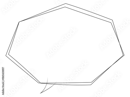 吹き出しのイラスト24【手書き落書き風の二重線】