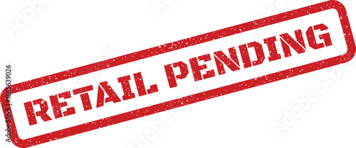 Red rubber stamp effect displaying RETAIL PENDING text, indicating a transactional status for business operations