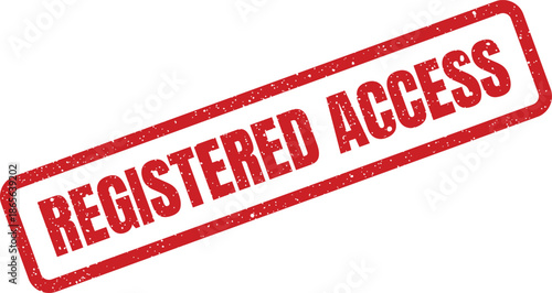 Red textured rubber stamp indicating authorized or restricted entry into a digital system or private content