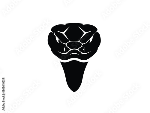 Vector silhouette of black cobra head silhouette for design