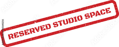 Retro styled stamp effect showing text for a specifically designated creative studio or production area