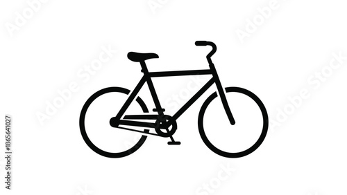 Simple black silhouette illustration of a classic bicycle with curved handlebars