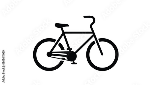 Simple black and white illustration of a classic bicycle silhouette