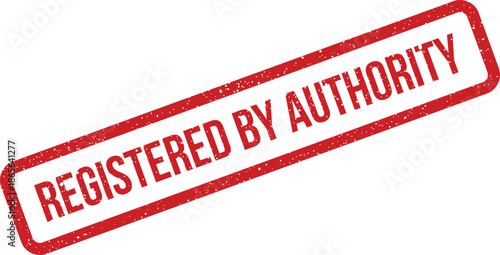 Textured red rubber stamp indicating official approval or formal endorsement by an authoritative body