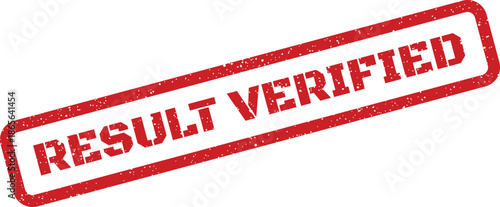 Textured rubber stamp with a grunge effect clearly stating that a result has been verified
