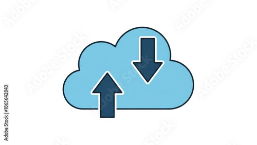 Cloud data transfer with upload and download arrows