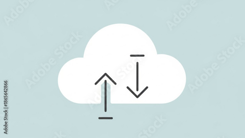 Cloud computing data transfer and storage icon