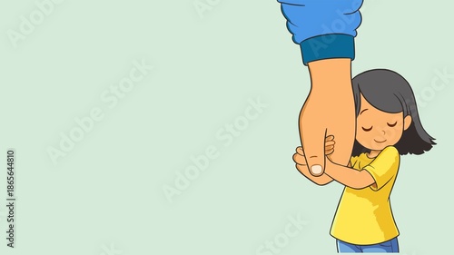 Photos Child Holding Parent Hand Symbolizing Protection