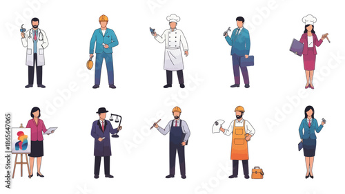 Professionals from various industries in modern work settings