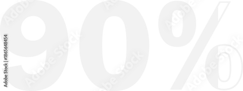 90% off 90% discount 90% growth 90% progress 5% gray (light) label minimal vector