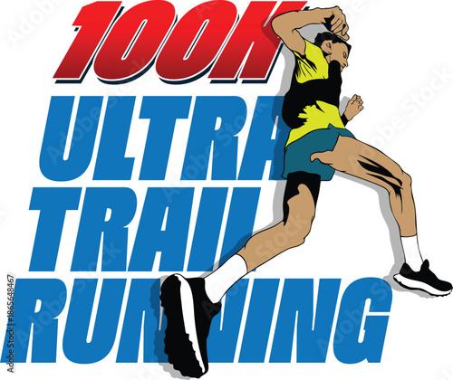 ultra trail running design logo vector image