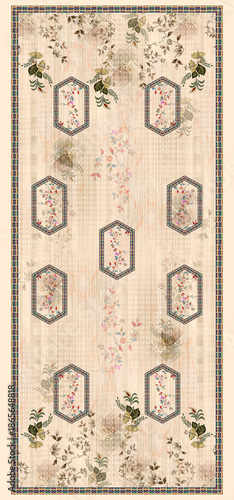 Dupatta Design for textile digital print