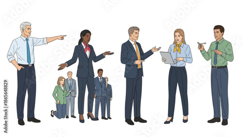 Business professionals communicating effectively in office setting