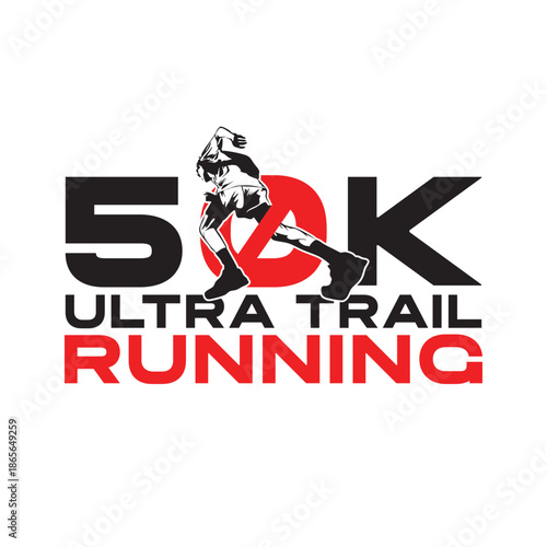 ultra trail running design logo vector image