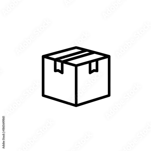 Simple Packaged Cardboard Box Icon for Shipping and Logistics Visuals