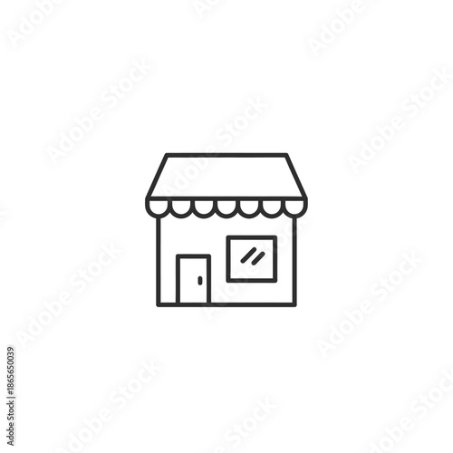 Simple Small Storefront with Awning and Window for Local Business Promotion