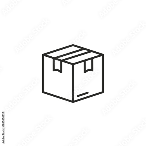 Small Cardboard Box with Packing Tape for Shipping and Packaging