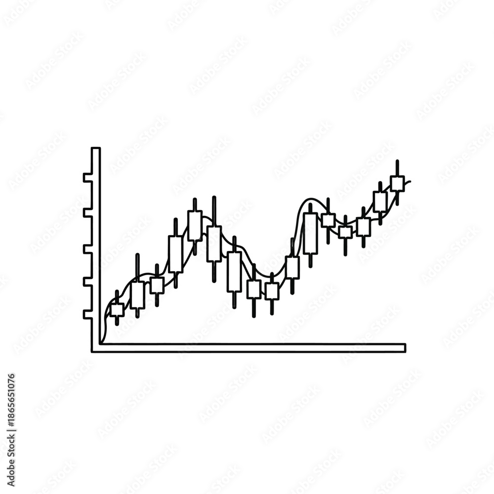 Obraz premium Financial Market Analysis Chart with Stock Price Trends and Data Visualization