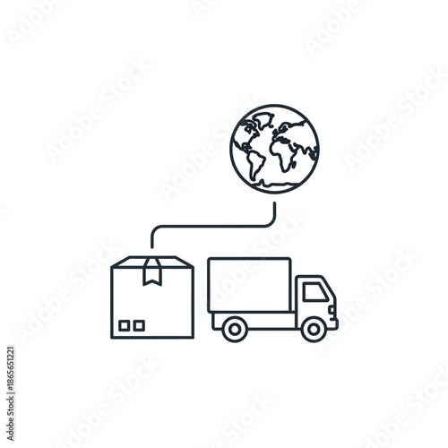 Global Online Shipping and Delivery Service Illustration for E-Commerce