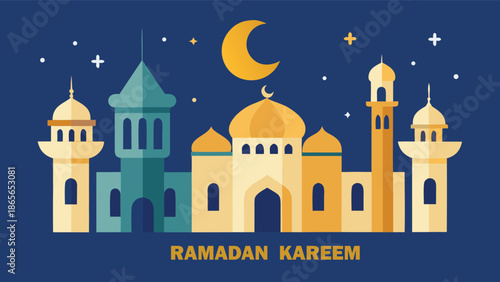Flat design Ramadan Kareem background.