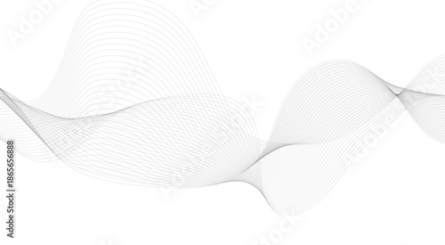 Abstract Vector Composition of Wave Lines on Transparent Background. Abstract black wavy lines background with copy space.