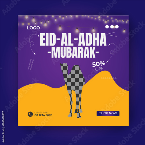 Eid al adha mubarak social media post banner design