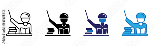 Teacher Icon Multi Style Vector Illustration