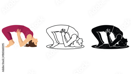 Woman performing yoga bridge pose for flexibility and strength