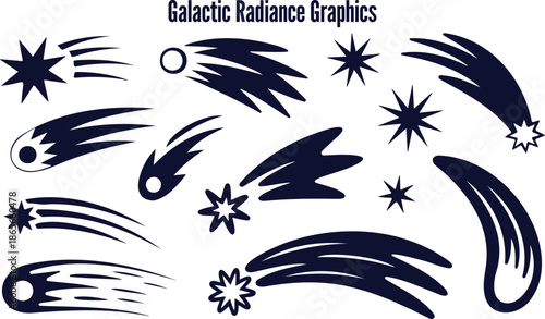 Galactic Radiance Graphics Collection of Falling Stars and Comets