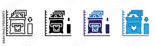 Outflow Icon Multi Style Vector Illustration